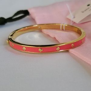 Kate Spade ♠️ Coral Enamel Hinged Bangle
